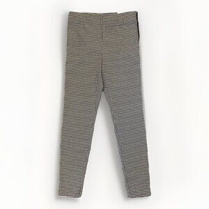 Zara Women's Hi Rise Pants Side Zip Black White Leggings Stretch Size L - NWT